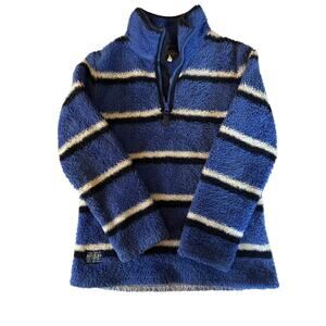 Joules blue stripe quarter zip cozy fleece size 9/10